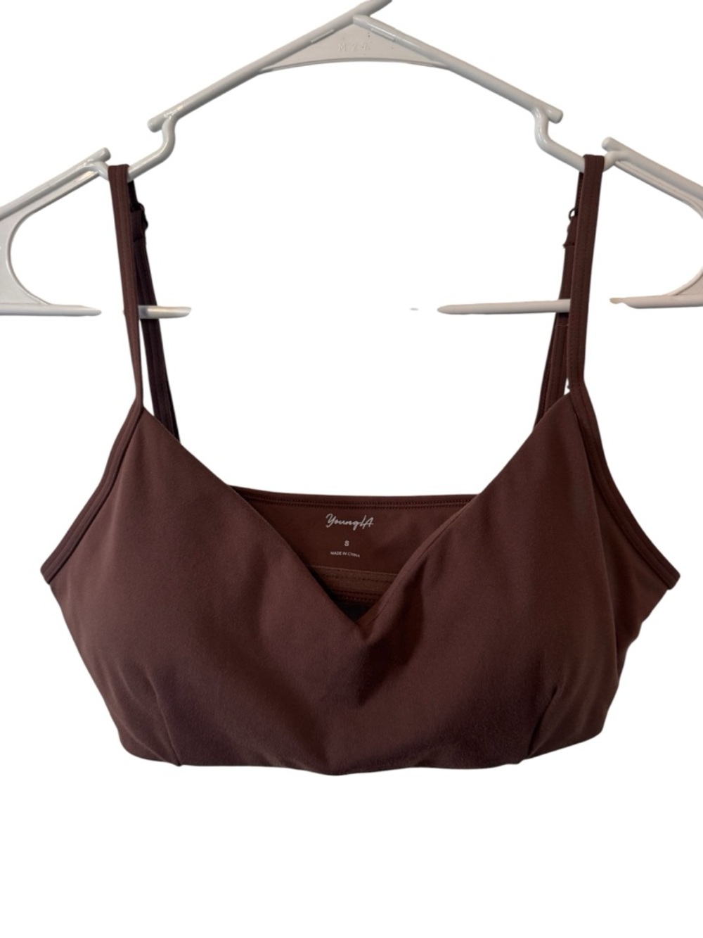YoungLa Women’s Brown Sports Yoga Pilates Work Out Adjustable Bra Sz Small